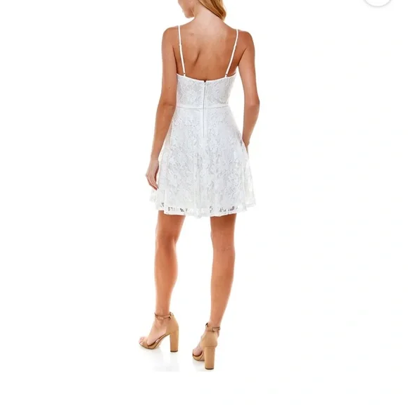 City Studio White Lace Mini Dress with Spaghetti Straps - Picture 2 of 9